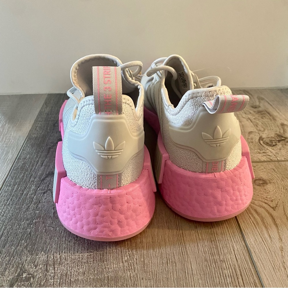 New Adidas Originals Womens NMD_R1 W Sneakers Grey Pink White Size 9 - Picture 4 of 8